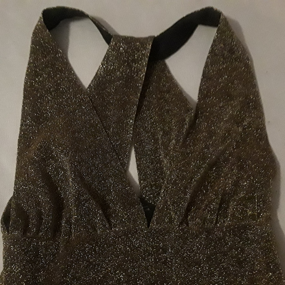 {Nasty Gal} Struck Gold Metallic Mini Dress NWT S - Picture 8 of 8
